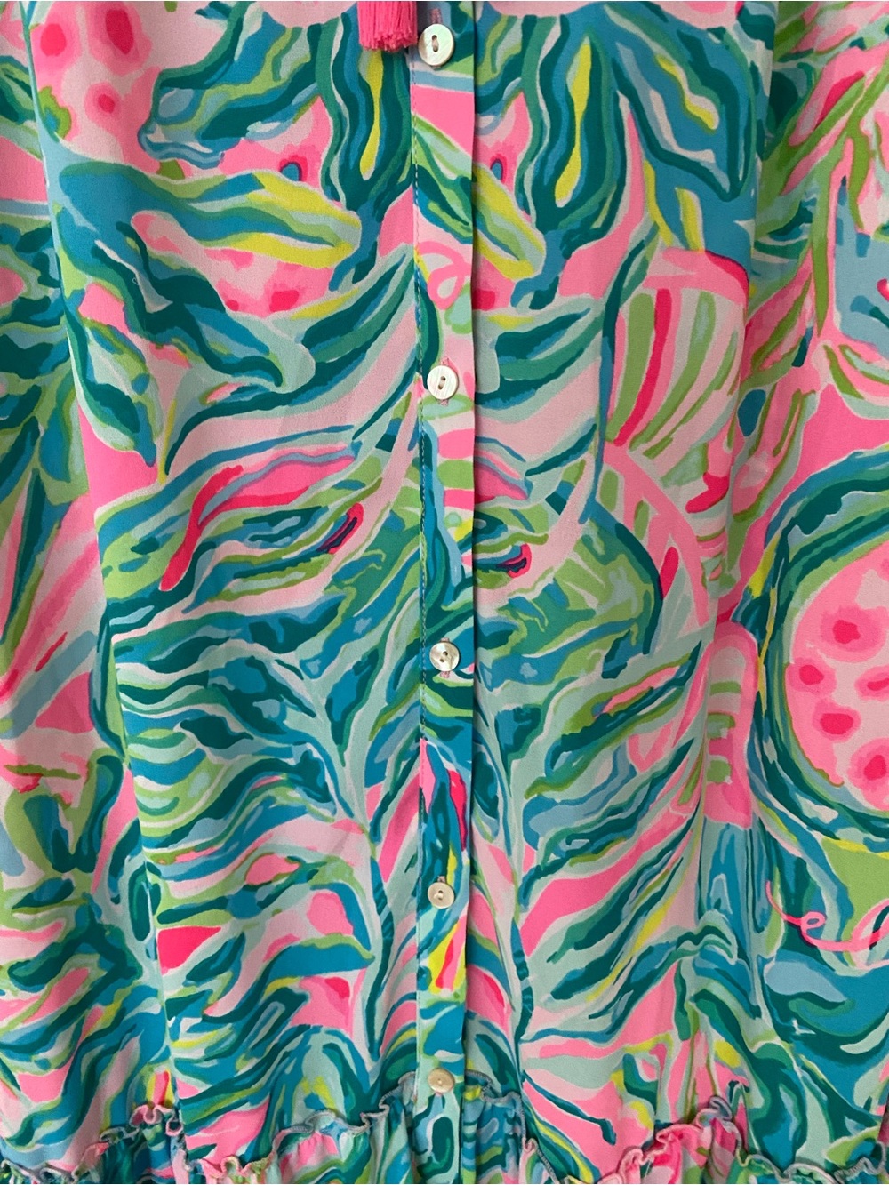 Lilly Pulitzer Multicolor Floral Halter Maxi Dress - Turquoise, Pink, Green - Picture 10 of 13